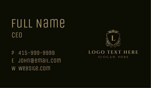 Elegant Shield Letter L Business Card Design Image Preview