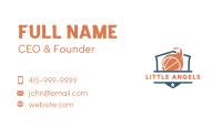 Flaming Basketball Shield Business Card Image Preview