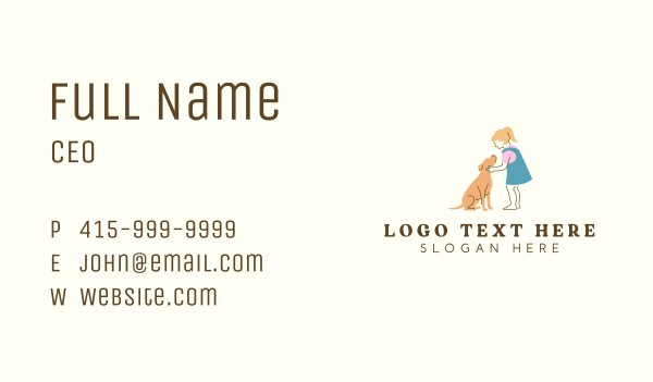 Girl Dog Pet Business Card Design Image Preview