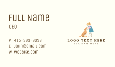 Girl Dog Pet Business Card Image Preview