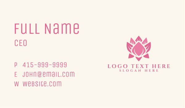 Lotus Flower Wellness Business Card Design Image Preview
