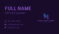 Tech Stripe Letter H Business Card Image Preview