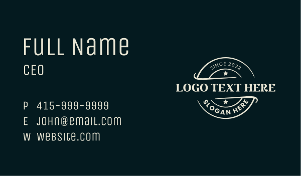 Vintage Star Emblem Wordmark Business Card Design Image Preview