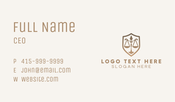 Shield Law Firm Scale Business Card Design Image Preview