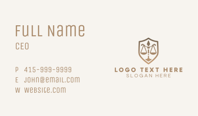 Shield Law Firm Scale Business Card Image Preview