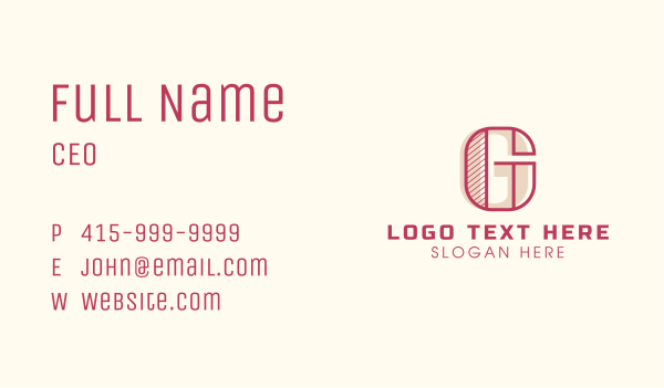 Retro Fashion Boutique Letter G Business Card Design Image Preview