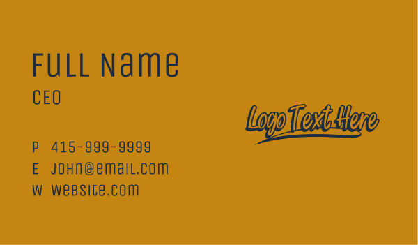 Cursive Brush Wordmark Business Card Design Image Preview