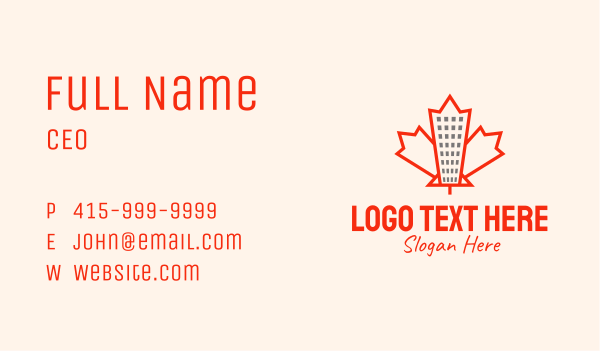 Maple Leaf Condo Business Card Design Image Preview