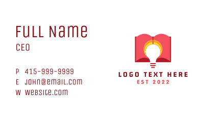 Book lightbulb Learning Business Card Image Preview