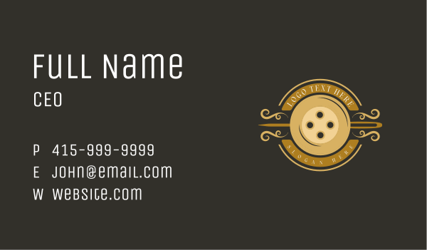 Sewing Needle Button Business Card Design Image Preview