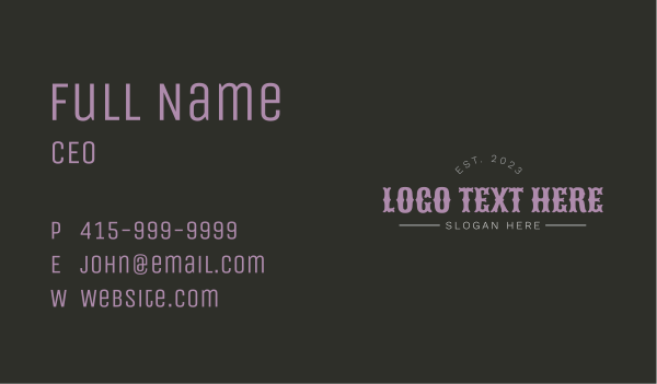 Generic Urban Wordmark Business Card Design Image Preview