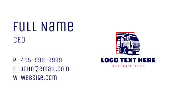 Trailer Truck Vehicle Business Card Design Image Preview