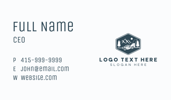 Outdoor Landscaping Lawn Mower Business Card Design Image Preview