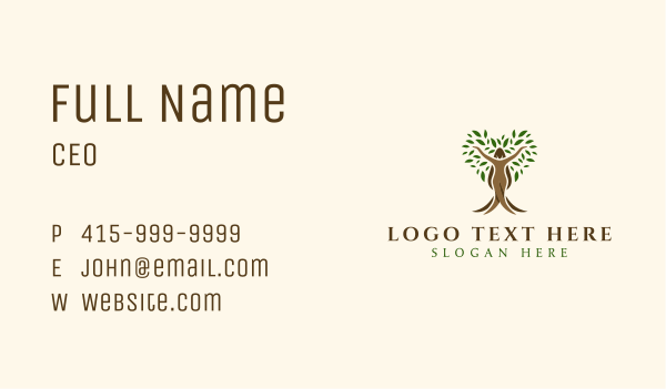 Organic Woman Tree Business Card Design Image Preview