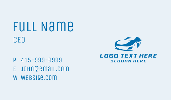Blue Sports Car Racer Business Card Design Image Preview