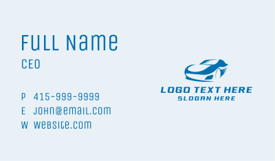 Blue Sports Car Racer Business Card Image Preview