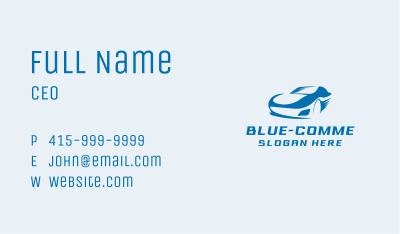 Blue Sports Car Racer Business Card Image Preview