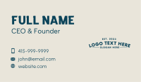 Business Agency Wordmark Business Card Design