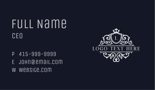 Regal Shield Royalty Business Card Design Image Preview