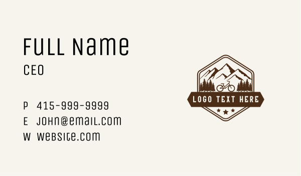 Mountain Forest Bicycle Business Card Design Image Preview