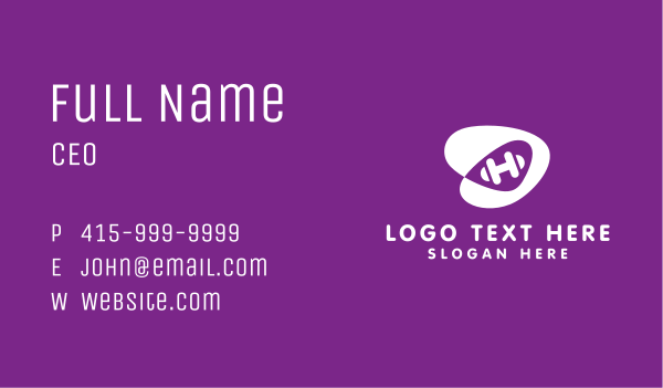 Purple Dumbbell  Business Card Design Image Preview