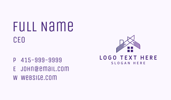 Purple Home Roof Business Card Design Image Preview