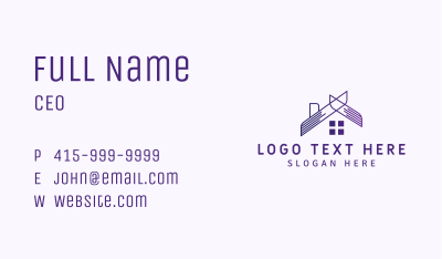 Purple Home Roof Business Card Image Preview
