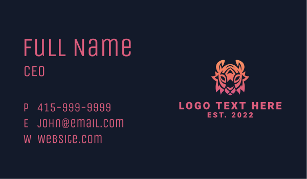 Gradient Tribal Tiger Business Card Design Image Preview
