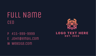 Gradient Tribal Tiger Business Card