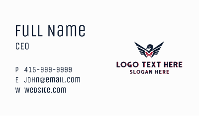 Eagle Flight Letter M Business Card Image Preview