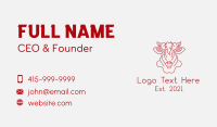 Cow Face Monoline Business Card Image Preview