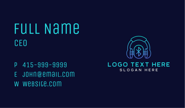 Bluetooth Music Headphones Business Card Design Image Preview