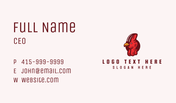 Rooster Turkey Mascot  Business Card Design Image Preview