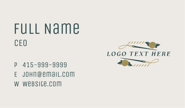 Needle Thread Stitch Business Card Design Image Preview