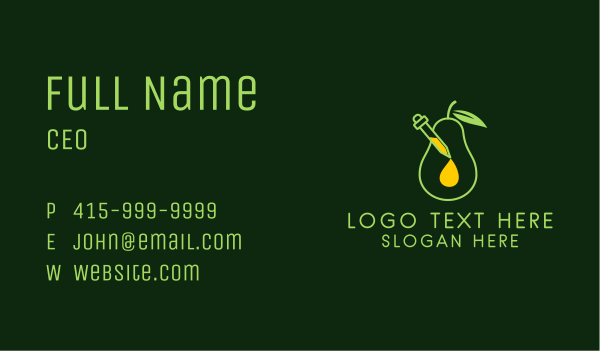 Avocado Extract  Business Card Design Image Preview