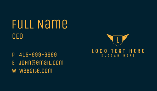 Wings Badge Letter  Business Card Design Image Preview