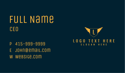 Wings Badge Letter  Business Card Image Preview