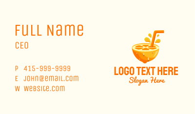Orange Fruit Juice Business Card Image Preview