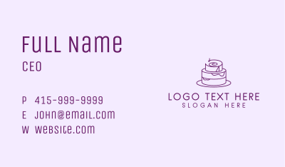 Purple Minimalist Cake  Business Card Image Preview