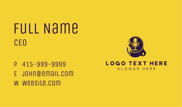 Coffee Podcast Streaming Business Card Design Image Preview
