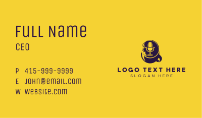 Coffee Podcast Streaming Business Card Image Preview