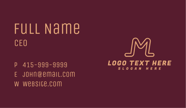 Media Outline Letter M Business Card Design Image Preview