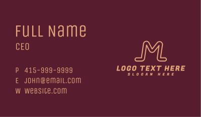 Media Outline Letter M Business Card Image Preview