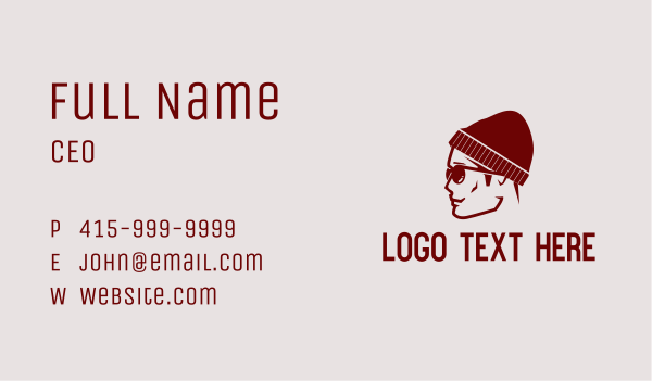 Hipster Guy Profile Business Card Design Image Preview
