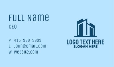 Geometric Blue City  Business Card Image Preview