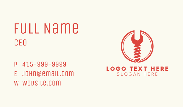 Wrench Screw Hardware Business Card Design Image Preview