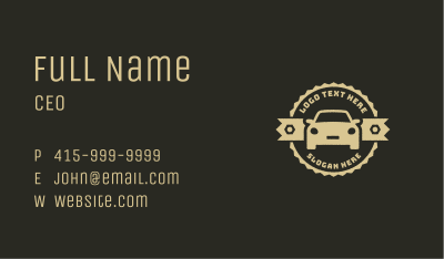 Rustic Car Mechanic Badge Business Card