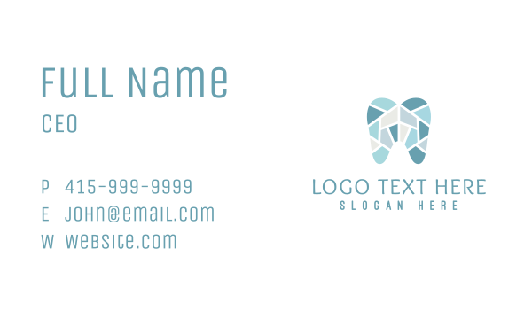 Blue Tooth Mosaic Business Card Design Image Preview