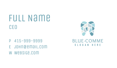 Blue Tooth Mosaic Business Card Image Preview