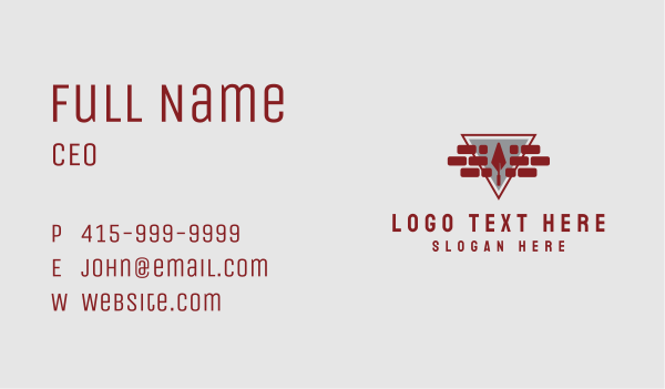 Brick Trowel Masonry Business Card Design Image Preview